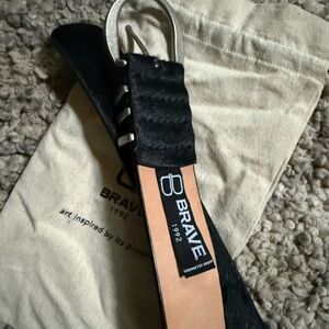 Brave 1992 Black Calf Hair Black Leather Belt size 32